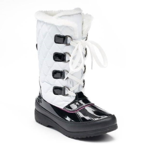 totes Other - Girls Totes White Quilted Winter Snow Boots-sz 12